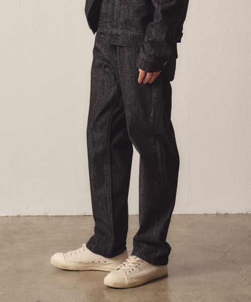 Black Straight Denim Pants