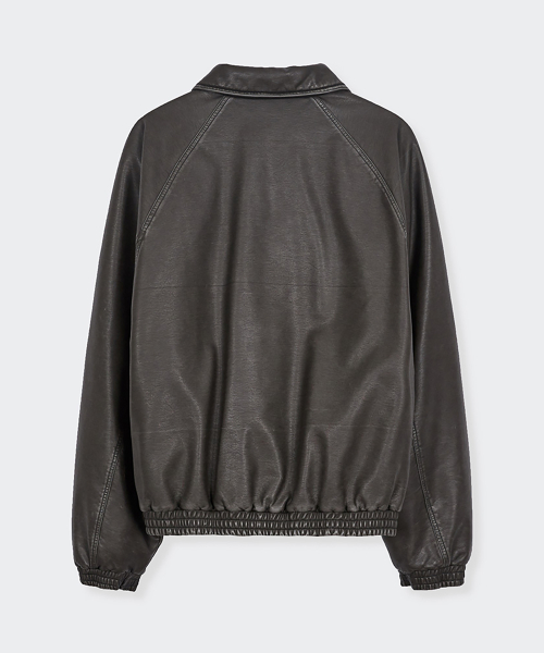 Кожаный бомбер Insert в цвете Charcoal Brown
