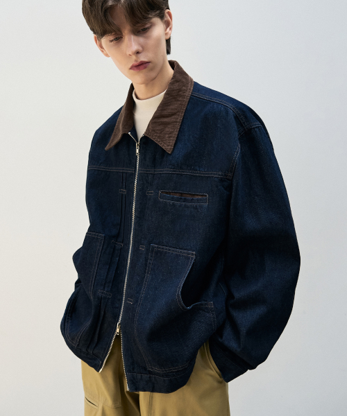 Джинсовка Layer Pleats Work [DARK BLUE]