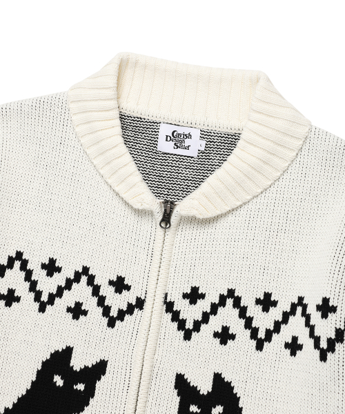CATS ZIP UP CARDIGAN IVORY(CV2DFUK680A)