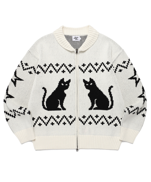 CATS ZIP UP CARDIGAN IVORY(CV2DFUK680A)