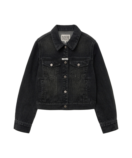W DENIM TRUCKER JACKET black