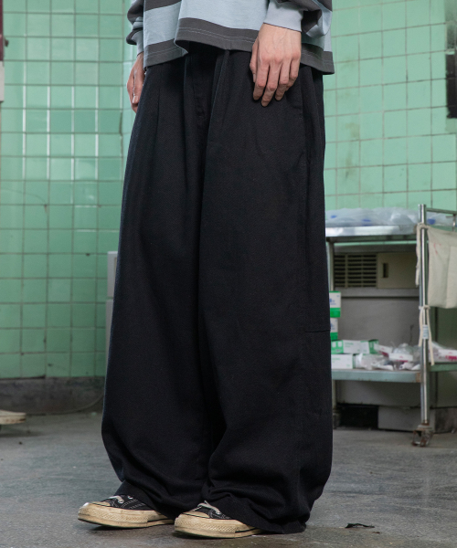 GP084 Ally широкие рабочие брюки (BLACK)