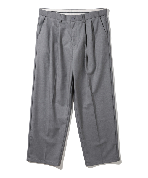 Скрытая резинка двойная складка широкие слаксы BK8901 Grey