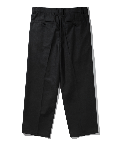 Скрытая резинка двойная складка широкие слаксы BK8901 Black