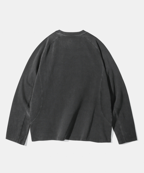 VLAD PIGMENT SLASH LONG SLEEVE T-SHIRT_CHARCOAL