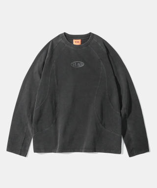 DIMITRI BLACK ディミトリーブラック VLAD ピグメント スラッシュ ロングスリーブ Tシャツ - チャコール 画像 10