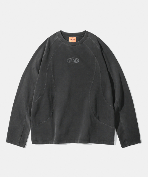 VLAD PIGMENT SLASH LONG SLEEVE T-SHIRT_CHARCOAL
