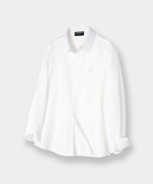 Relaxed Fit однотонная жатая рубашка (White)