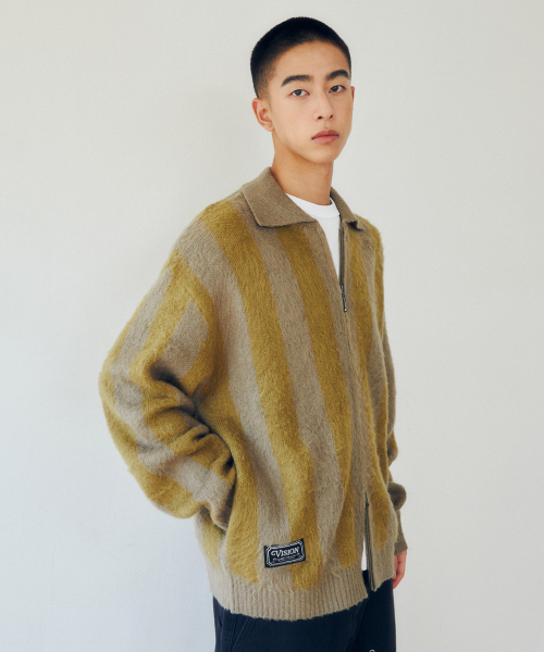 VSW Washable Brushed 2way Zip Up Khaki Gray