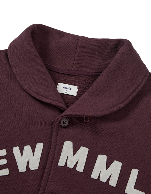 [Mmlg] SHAWL COLLAR SWEAT JUMPER (PLUM)