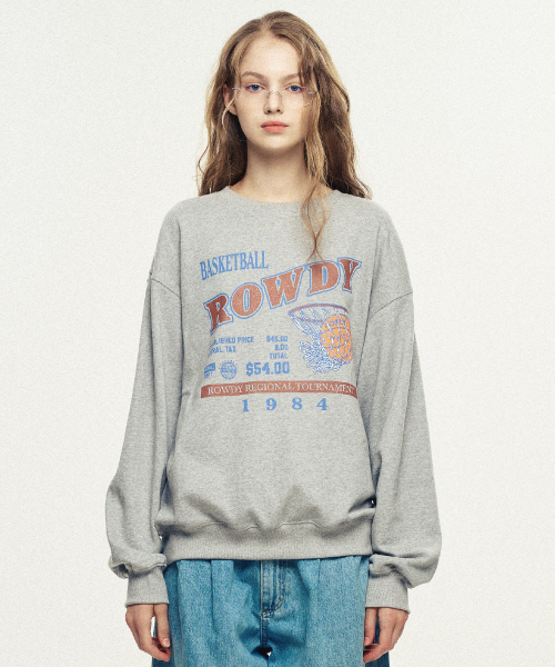 Rowdy Basketball League Sweatshirt_Heather Grey