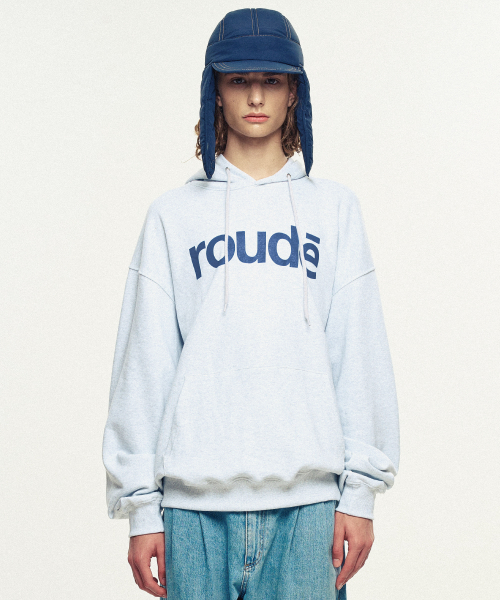 Rowdy Signature Logo Hoodie_Light Heather Grey