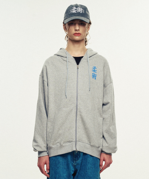Худи на молнии JiuJitsu Typo Zip-up Hoodie_Heather Grey