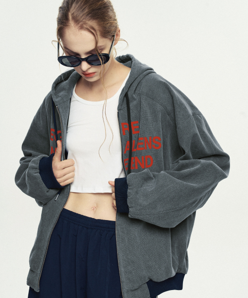 Худи-куртка Legal Alien Washed - Shadow Grey