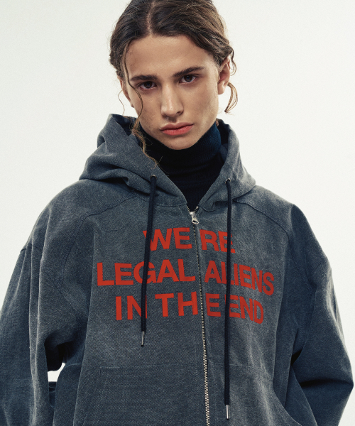 Худи-куртка Legal Alien Washed - Shadow Grey