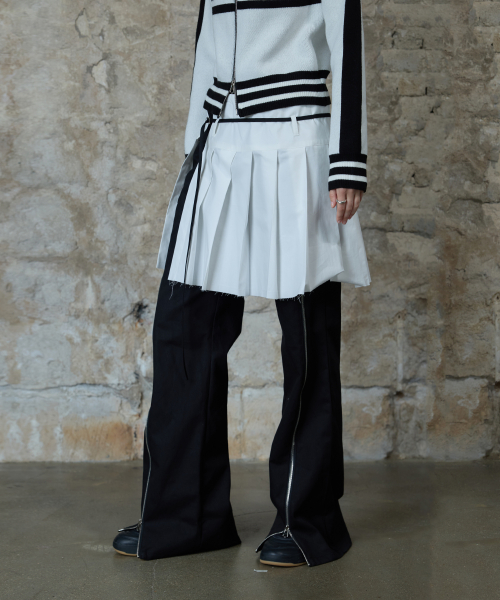 L13 PLEATS SKIRT PANTS(BLACK)