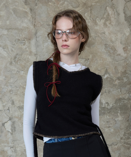 L13 KNIT VEST(BLACK)