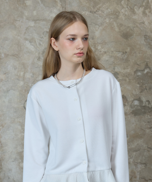 L13 FRILL CARDIGAN(WHITE)
