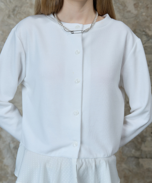 L13 FRILL CARDIGAN(WHITE)