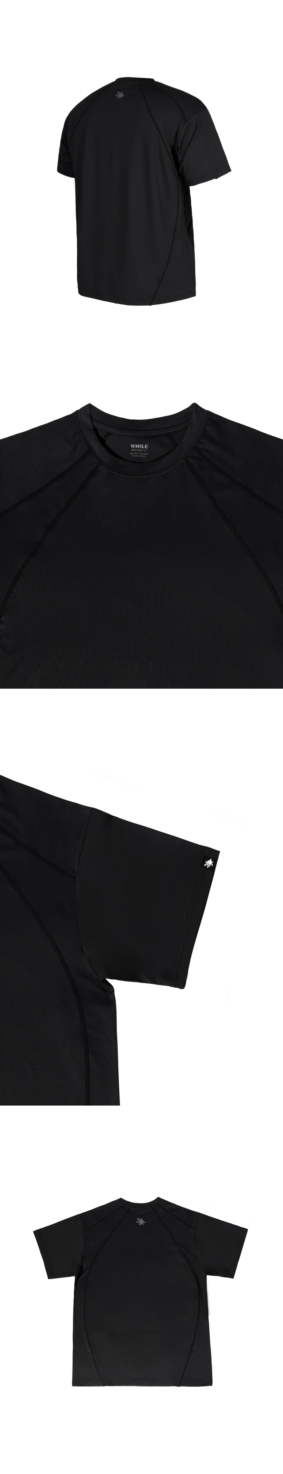 다이나믹 티셔츠 맨즈 블랙 디테일컷