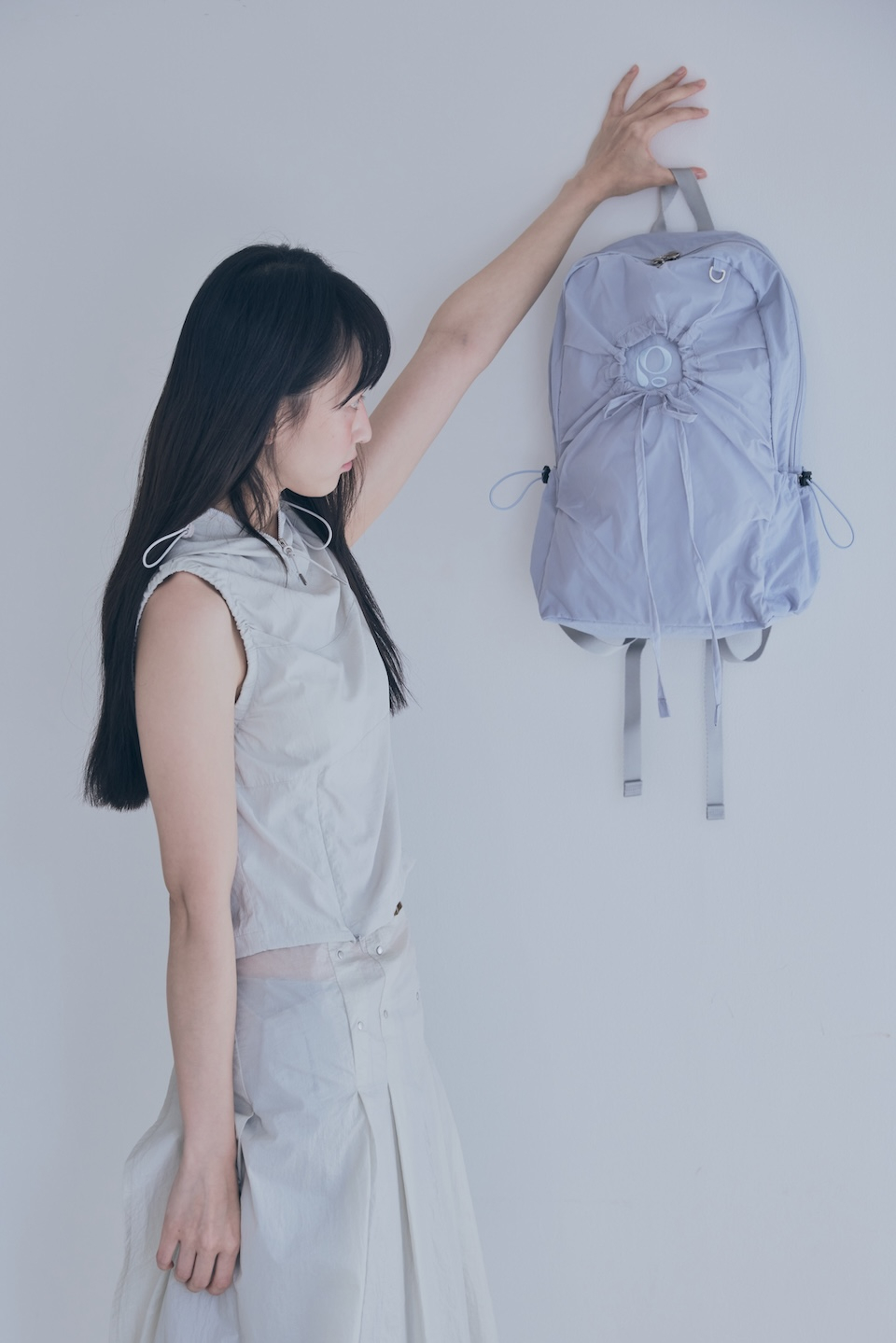 포이에(POIE) hole string PO backpack (blue gray) - 사이즈