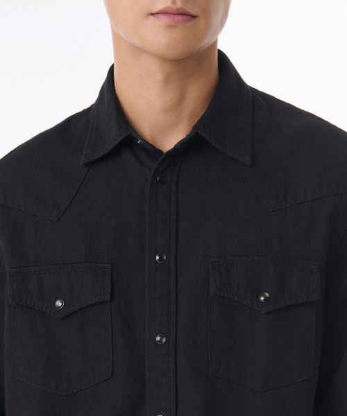 DENIM WESTERN SHIRT [BLACK]