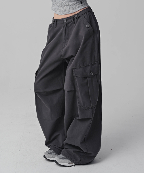Enter Wide Cargo Cotton Pants - 6COL