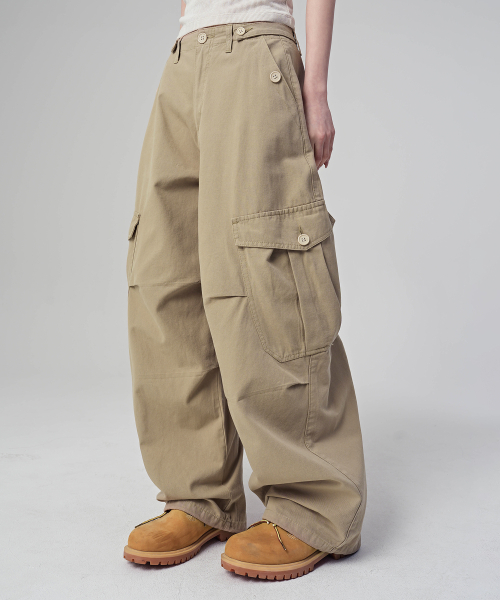Enter Wide Cargo Cotton Pants - 6COL