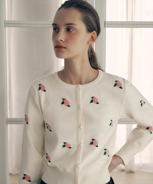 VINTAGE ROSE CARDIGAN IVORY