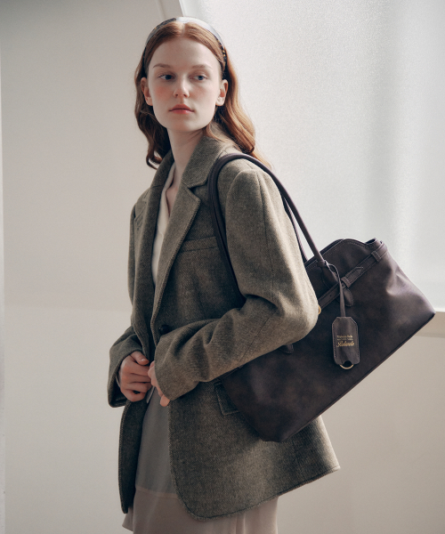 WOOL BLENDED CLASSIC JACKET KHAKI