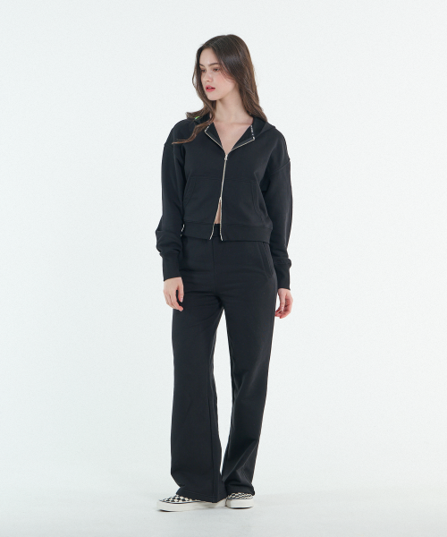 (3piece) Signature 2WAY Hood zip-up Woman Set-up