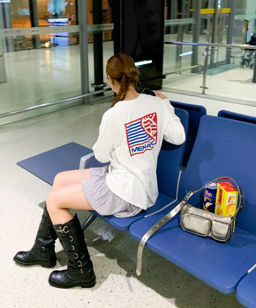 Menasoo Hearttrack Long Sleeve T Shirt_White