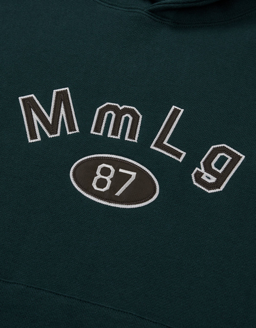 [Mmlg] MM APLIQUE HOODIE (DEEP GREEN)