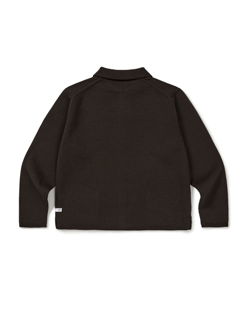 [Mmlg] BOARD LOGO KNIT CARDIGAN (BROWN)