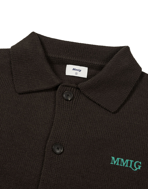 [Mmlg] BOARD LOGO KNIT CARDIGAN (BROWN)