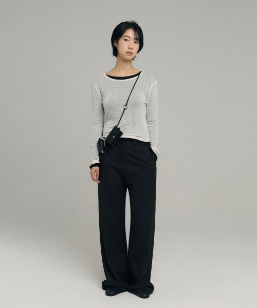BASIC WOOL SLACKS [BLACK]