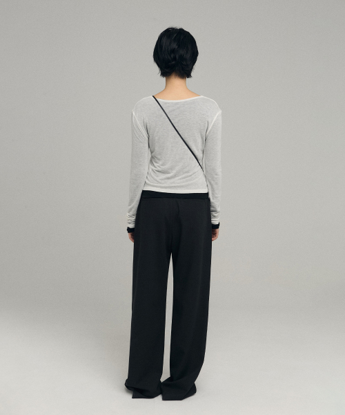 BASIC WOOL SLACKS [BLACK]