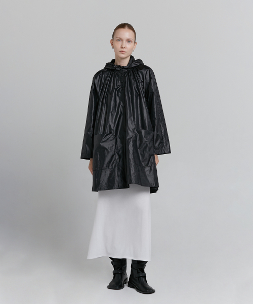HOODED COATING COAT [BLACK]