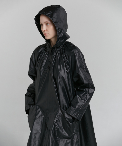 HOODED COATING COAT [BLACK]