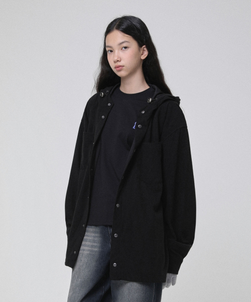 MUSINSA | SECONDMONO Corduroy Snap Hooded Shirt Jacket [CD