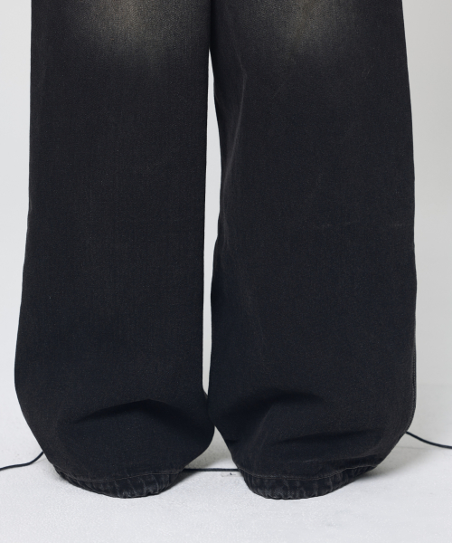 Широкие джинсы с большими карманами (Black)
