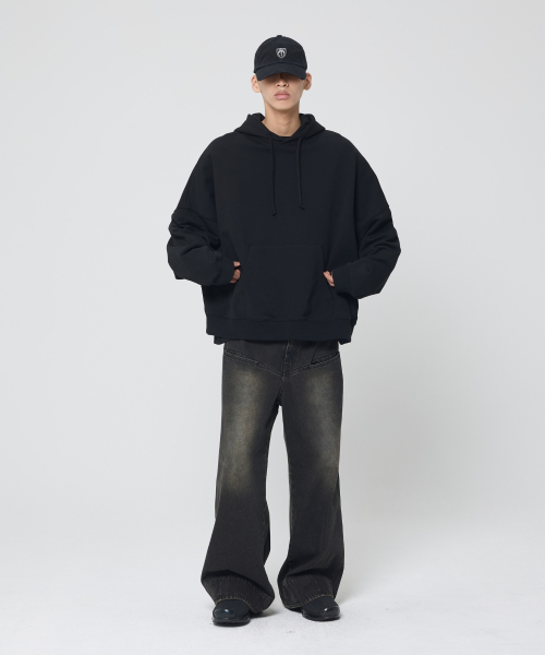Фирменное худи кокон (black)