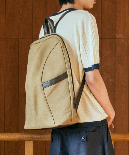 Canvas Leather DayPack - Camel