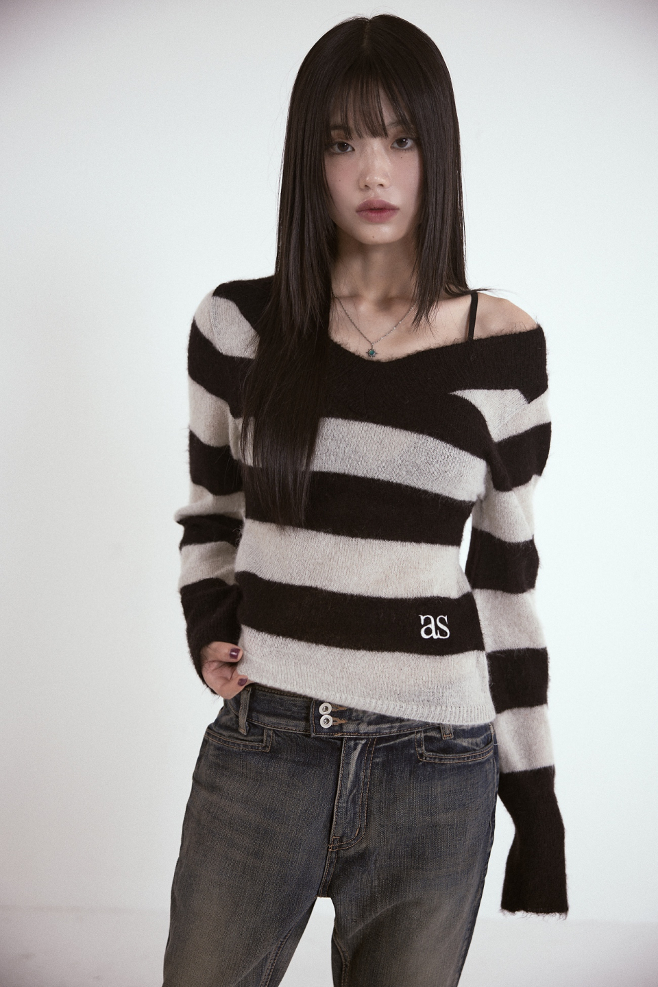 ASON アズオン PONY STRIPE KNIT MUSINSA公式 | ASON PONY STRIPE KNIT / BLACK