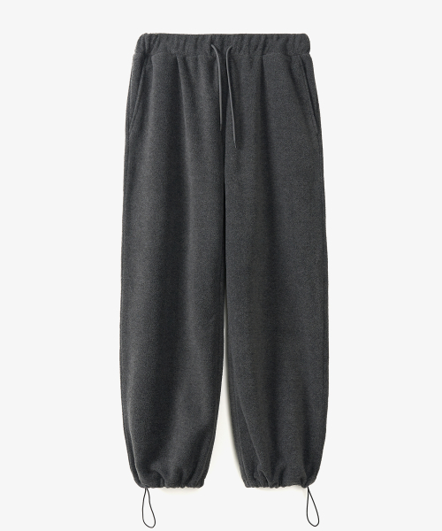 MUSINSA | TOFFEE Soft Fleece String Pants (CHARCOAL)