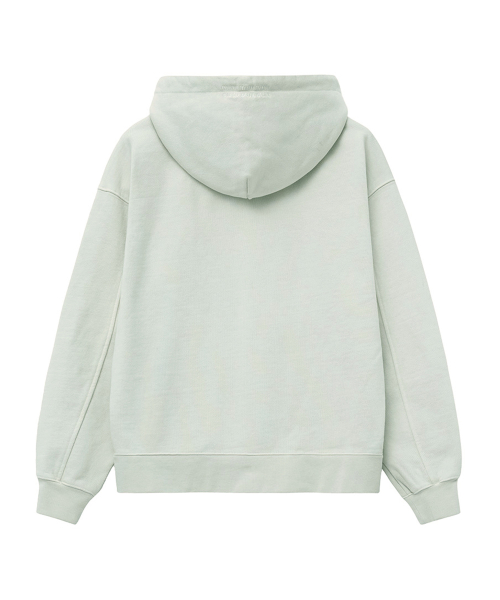 Плотное пигментное худи оверсайз на двухсторонней молнии Beige