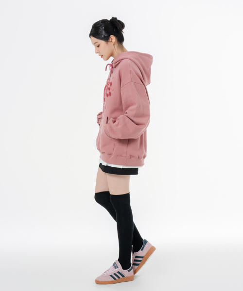 Оверсайз худи мягкий трикотаж Moz Love Pink