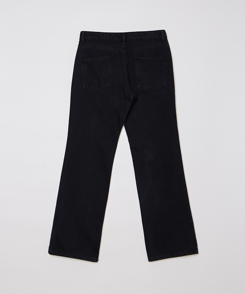 FLARED DENIM PANTS BLACK