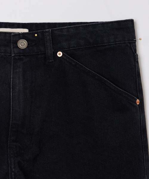 FLARED DENIM PANTS BLACK